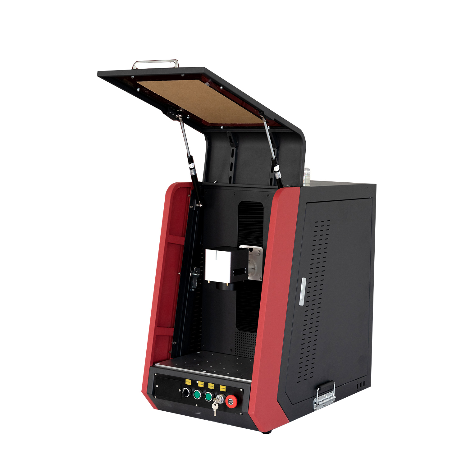 Machine de gravure de marquage de marquage de graveur de marqueur laser de fibre de commande numérique par ordinateur portative de type fermé pour le plastique en métal