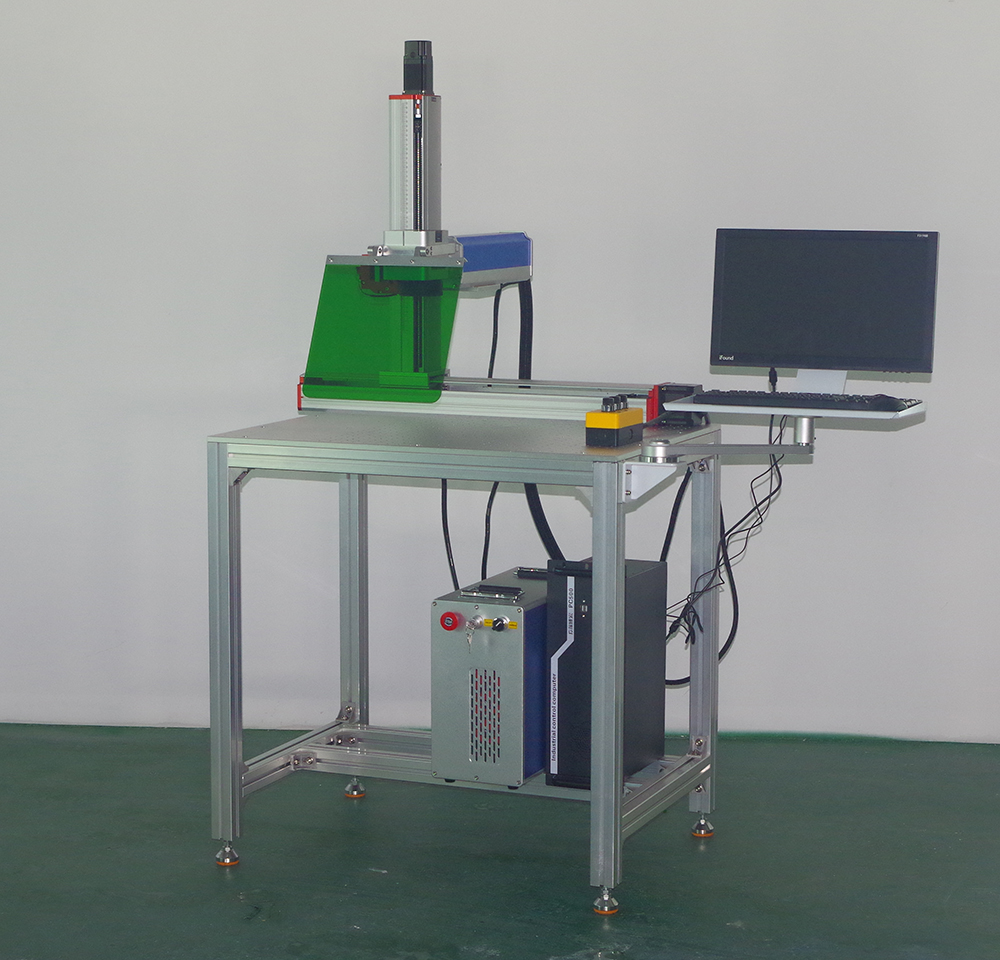 Machine de marquage laser à fibre JPT 20/30/50/60/80/100W avec grande table de travail motorisée XYZ 3 axes