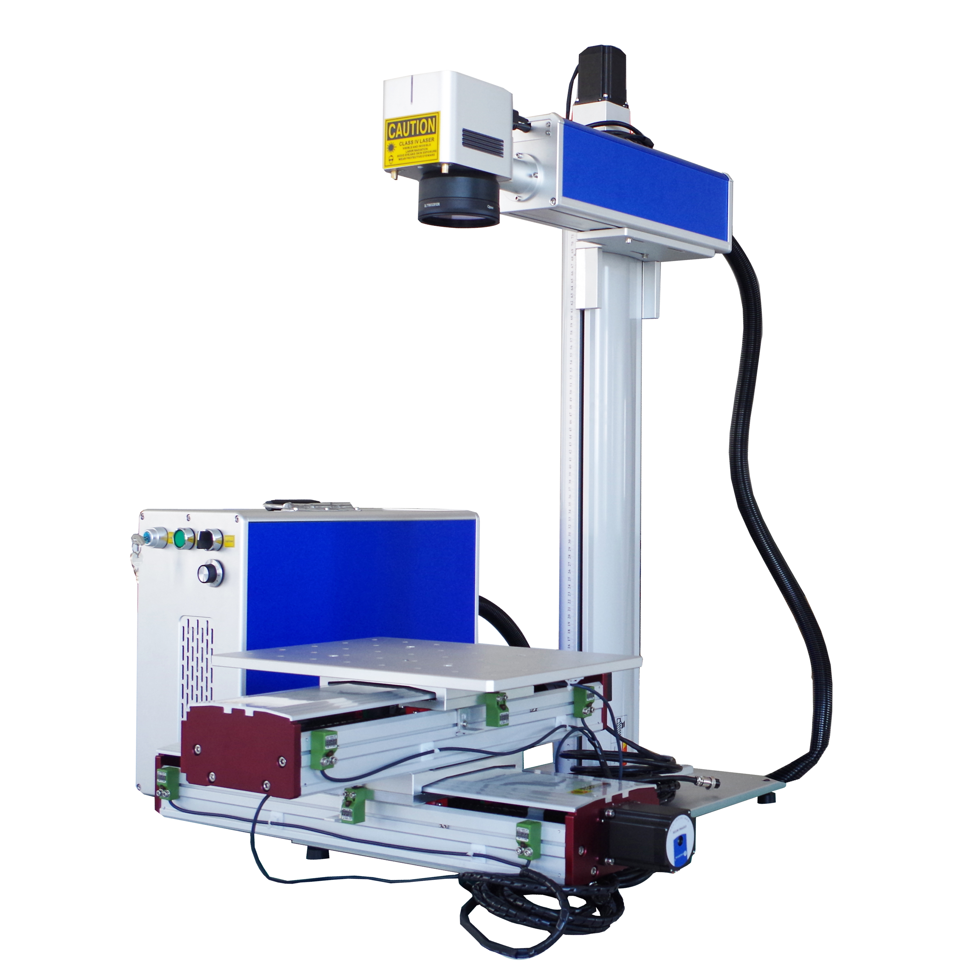Machine de marquage laser à fibre laser à table mobile x et y pour une grande zone de travail